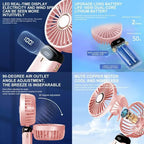 Powerful Foldable Portable Fan with Digital Display